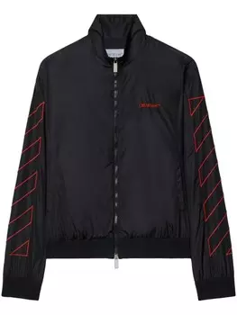 Off-White куртка-бомбер с вышитым логотипом, черный