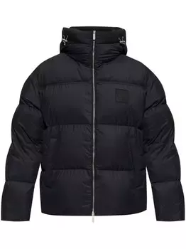 Off-White куртка-пуховик с логотипом, черный
