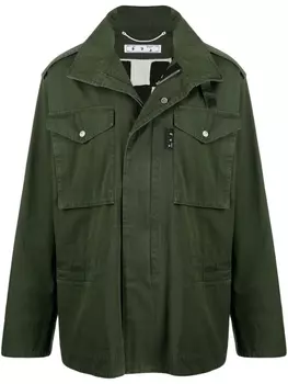 Off-White куртка с капюшоном и логотипом Arrows, зеленый