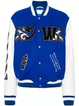 Off-White куртка Wo с нашивкой-логотипом, синий