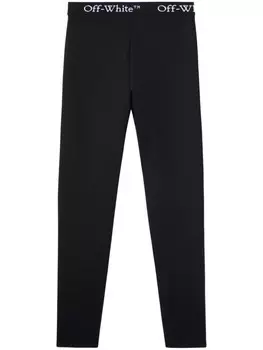 Off-White легинсы с логотипом, черный