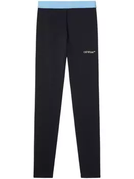 Off-White легинсы в стиле колор-блок, черный