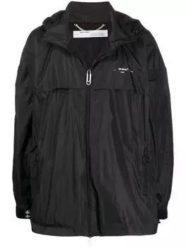 Off-White легкая куртка с логотипом, черный