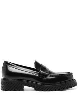 Off-White лоферы с полосками Diag, черный