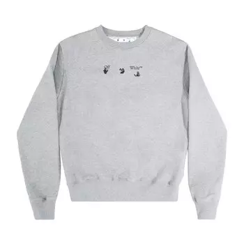 Off-White Marker Slim Crewneck, Серый меланж