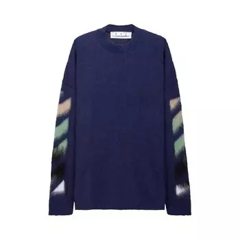 Off-White Матовый круглый вырез Синий