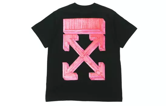 Футболка мужская Off-White Oversized, черный / розовый