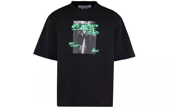 Футболка мужская Off-White, черный / зеленый