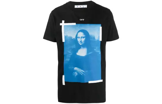 Футболка мужская Off-White Mona Lisa, черный / синий