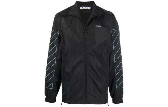 Куртка мужская Off-White с принтом на рукавах, черный