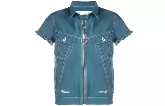 Рубашка мужская Off-White Zip Up, синий