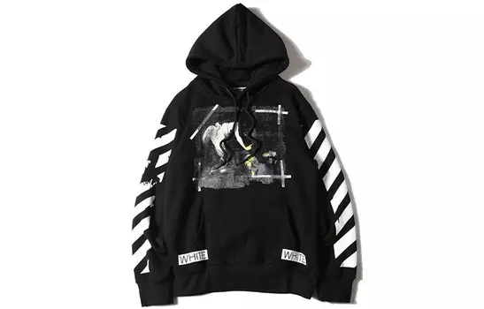 Толстовка мужская Off-White с принтом, черный / белый