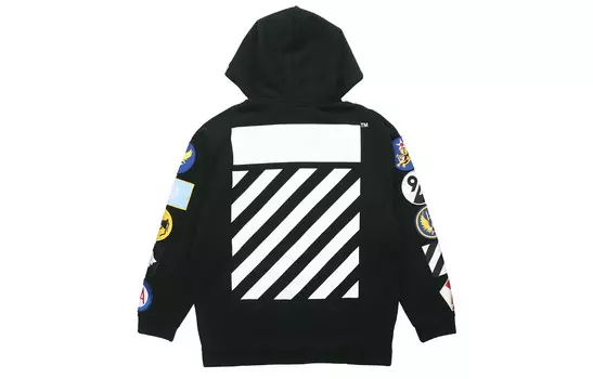 Толстовка мужская Off-White с принтом на рукавах, черный