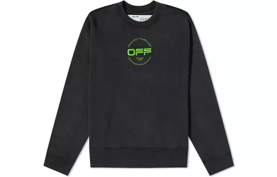 Толстовка мужская Off-White с принтом, черный / зеленый