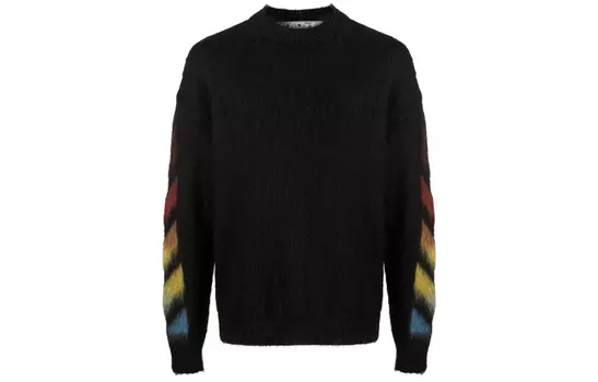 Свитер мужской Off-White с цветным принтом, черный