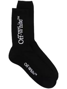 Off-White носки Bookish с логотипом, черный