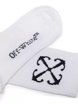 Off-White носки с жаккардовым логотипом, белый