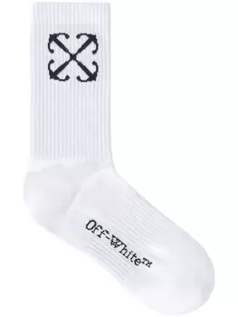 Off-White носки вязки интарсия, белый