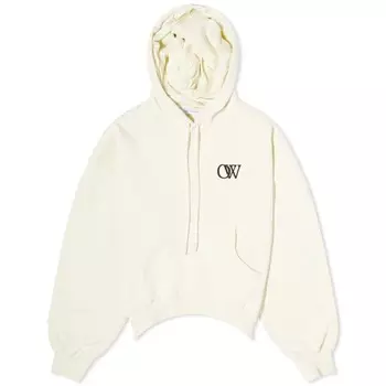 Off-White Объемное худи с логотипом Flock Flock Ow, бежевый