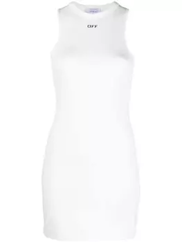 Off-White облегающее платье мини Sleek Rowing, белый