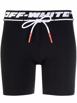 Off-White облегающие шорты с логотипом, черный