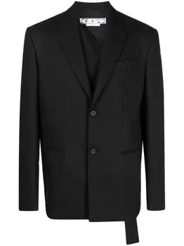 Off-White однобортный пиджак, черный