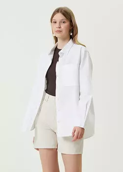 Off-white оксфордская рубашка-бойфренд с карманами Beymen