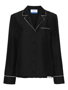 Off-White пижамный топ с монограммой, черный