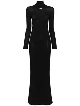 Off-White платье макси Off Stamp, черный