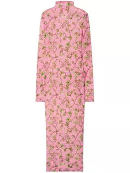 Off-White платье макси Ramage из тюля, розовый