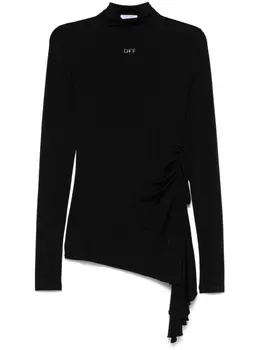 Off-White платье мини с драпировкой, черный