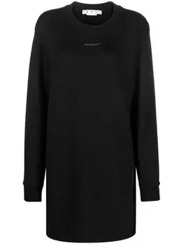 Off-White платье мини с логотипом, черный