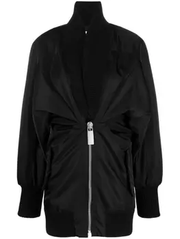 Off-White платье мини с объемными рукавами, черный