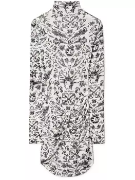 Off-White платье мини с принтом, белый