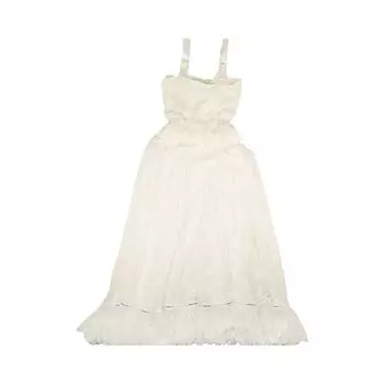 Off-White Платье со стрелками с вышивкой, Белое