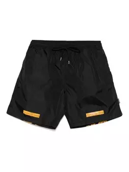 Off-White плавки-шорты с лампасами, черный