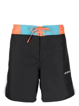Off-White плавки-шорты с логотипом Arrows, черный