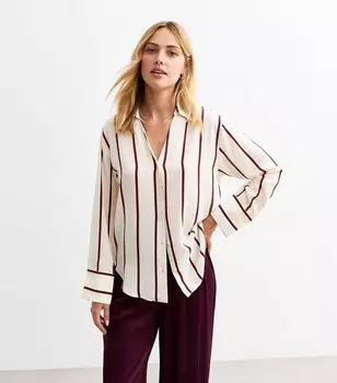 Off White Полосатая рубашка New Look, белый