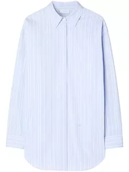 Off-White поплиновая рубашка в тонкую полоску, синий