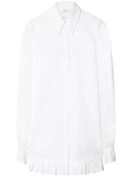 Off-White поплиновое платье-рубашка со складками, белый