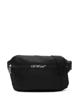 Off-White поясная сумка с логотипом, черный