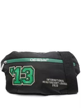 Off-White поясная сумка с логотипом, черный