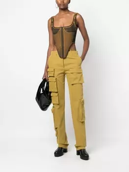 Off-White прямые брюки карго Co Multipocket, зеленый