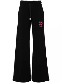 Off-White прямые брюки с вышитым логотипом Arrows, черный