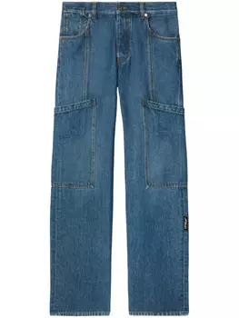 Off-White прямые джинсы карго, синий
