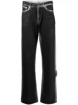 Off-White прямые джинсы с полосками Diag, черный