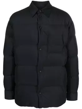 Off-White пуховик на пуговицах, черный