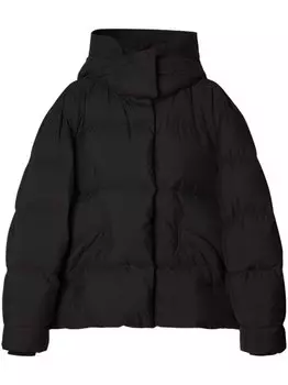 Off-White пуховик с капюшоном, черный