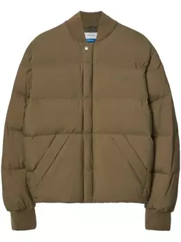 Off-White пуховик с логотипом Arrow, коричневый