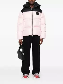 Off-White пуховик с логотипом Arrows, розовый